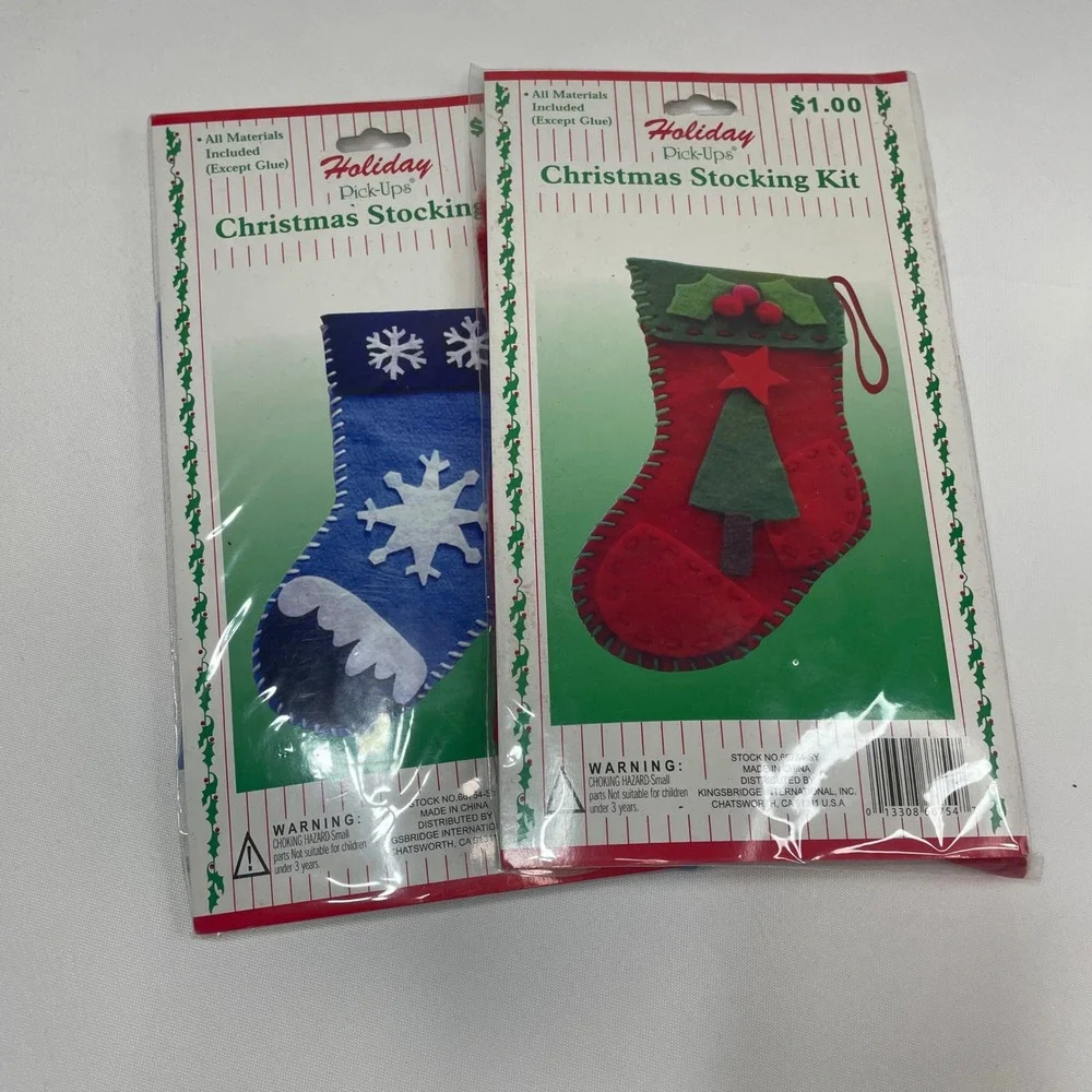 Christmas Craft Kit Bundle Holiday DIY Gift Bag Treat Sacks Stocking Card Holder